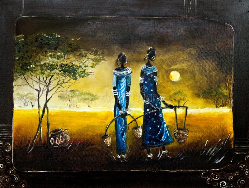 African theme painting stock photography