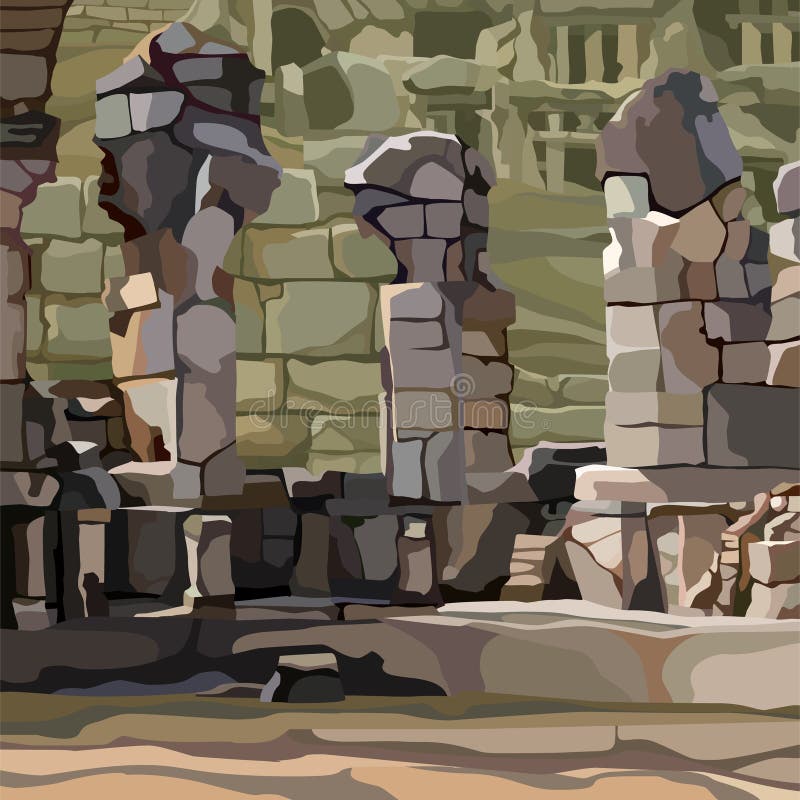 Painted background stone ruins of the ancient city. Painted background part of the stone ruins of the ancient city royalty free illustration Painted background stone ruins of the ancient city. Painted background part of the stone ruins of the ancient city royalty free illustration