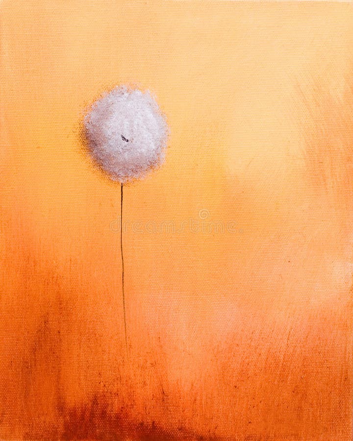 Painting of a dandelion stock photography
