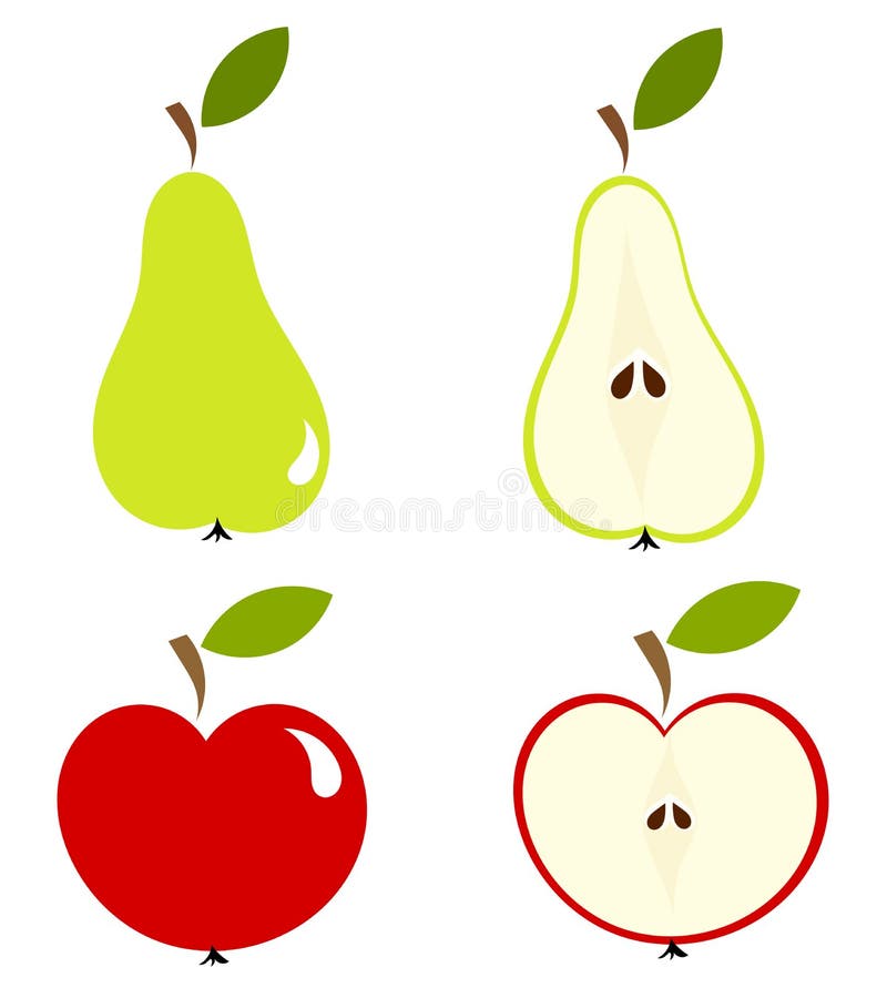 Pear and apple stock illustration