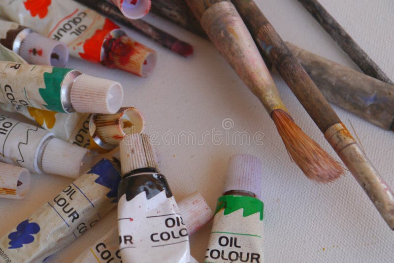 Pencil colour painting drawing Artist Tools art stock image