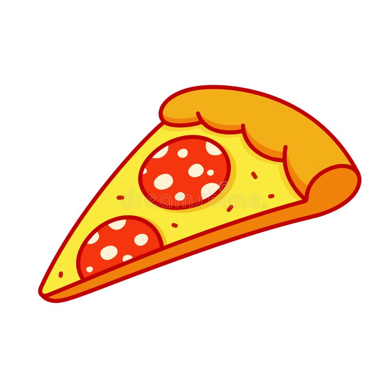 Pepperoni pizza slice royalty free illustration