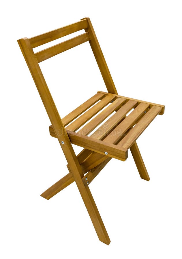 Perspective view of a folding wooden chair, isolated. Perspective view of a brown folding wooden chair, isolated on white background design element royalty free stock photo Perspective view of a folding wooden chair, isolated. Perspective view of a brown folding wooden chair, isolated on white background design element royalty free stock photo