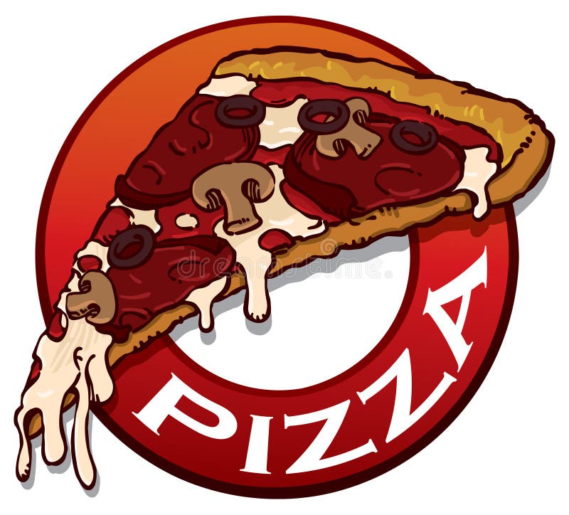 Pizza Slice. A hot pizza slice food snack sign vector illustration