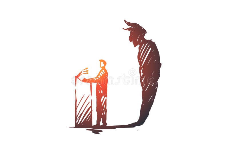 Politician, debate, elections concept. Hand drawn sketch isolated illustration stock illustration Politician, debate, elections concept. Hand drawn sketch isolated illustration stock illustration