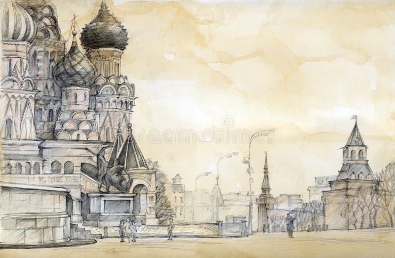 Red square in Moscow royalty free illustration