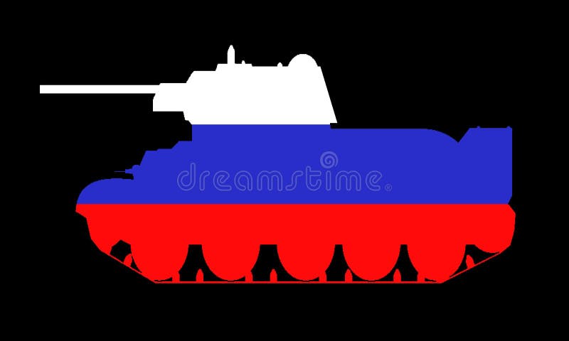 Russian tank depicting the Russian flag royalty free illustration