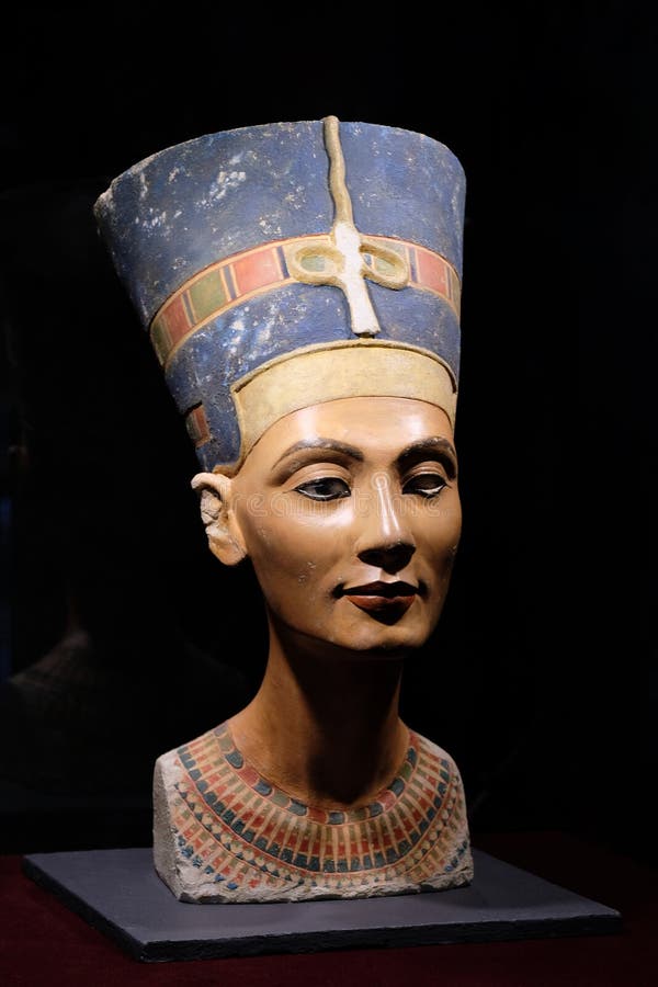 Nefertiti Bust statue, Egypt ancient, Egyptian Queen. Exhibition in the Peter and Paul Fortress stock images