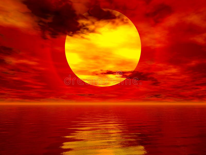Sea sunset stock illustration