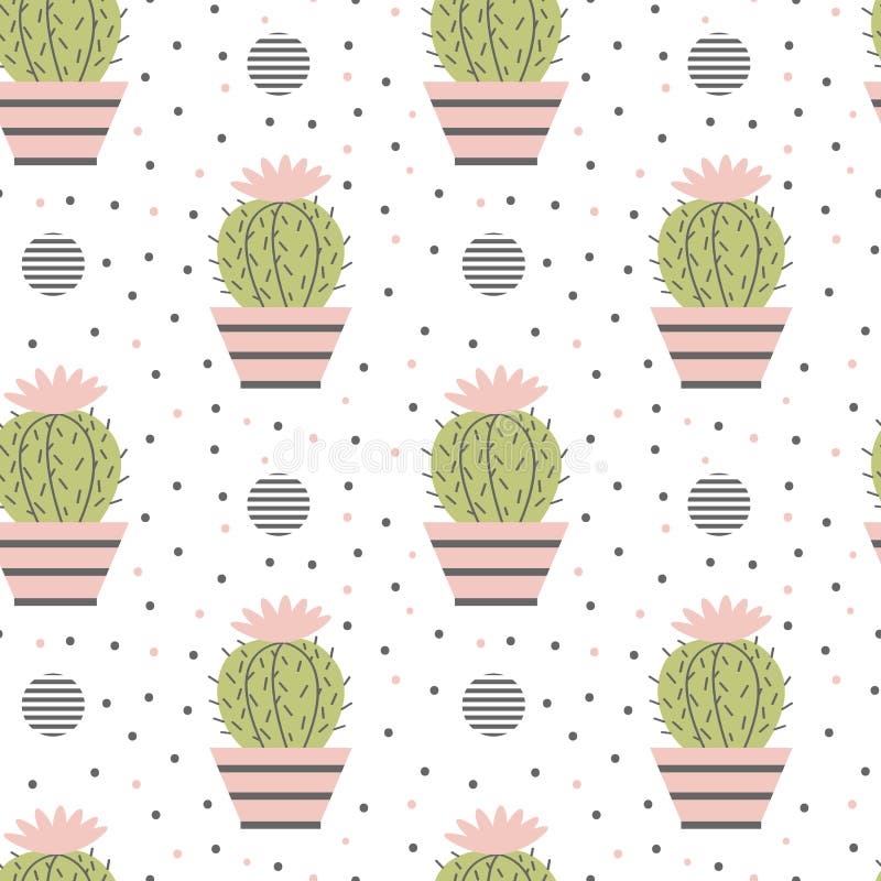 Seamless pattern of cacti. vector illustration Seamless pattern of cacti. vector illustration