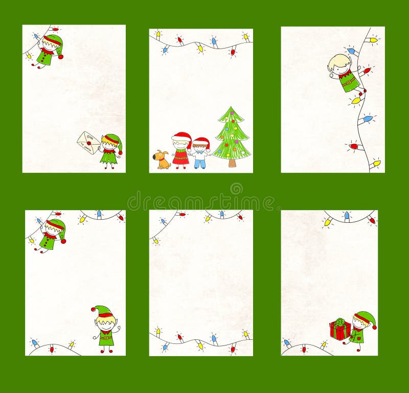Set of template letter to Santa Claus stock illustration
