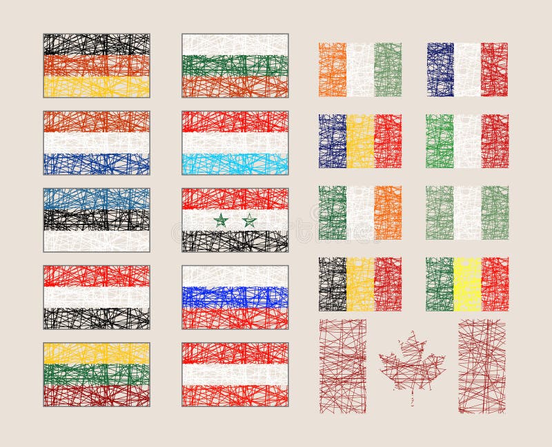 Set of the various flags royalty free illustration