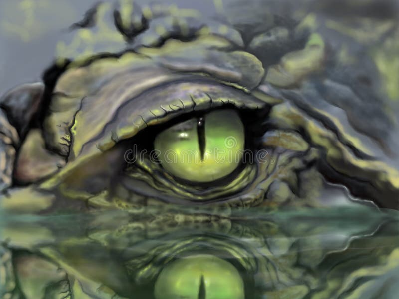 Sketch picture eye of crocodile. Sketch and drawing eye of crocodile vector illustration