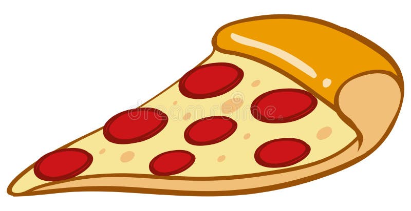 Slice of pizza on white background. Illustration royalty free illustration