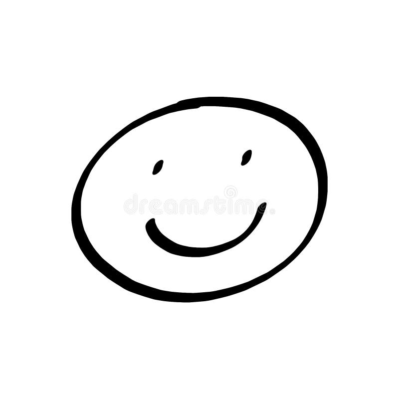 Smiley face drawing. On white background royalty free illustration