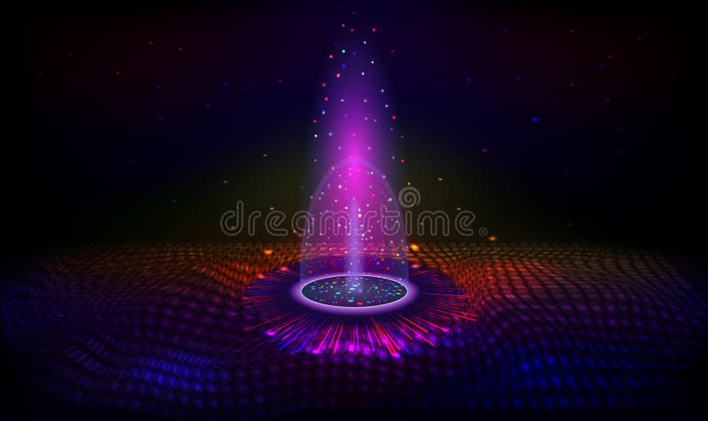 A space lunar rover in the background of the night sky. Futuristic teleport. stock illustration A space lunar rover in the background of the night sky. Futuristic teleport. stock illustration