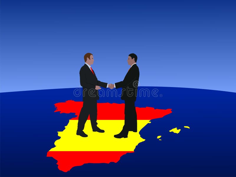 Spanish business men meeting vector illustration