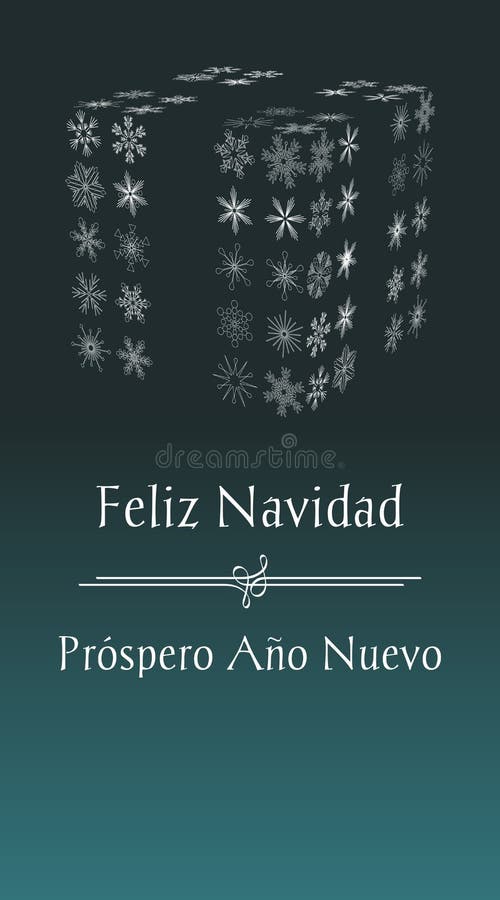 Spanish Merry Christmas and Happy New Year greeting card vector illustration