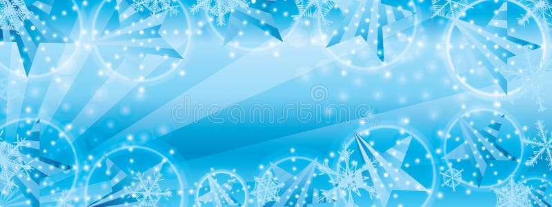 Star side stripe snowflake blue banner effect royalty free illustration
