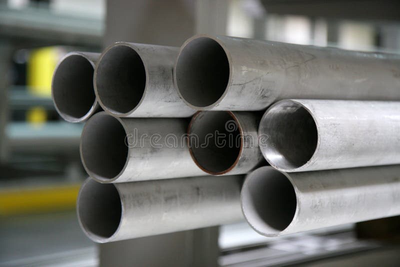 Steel Pipes stock image