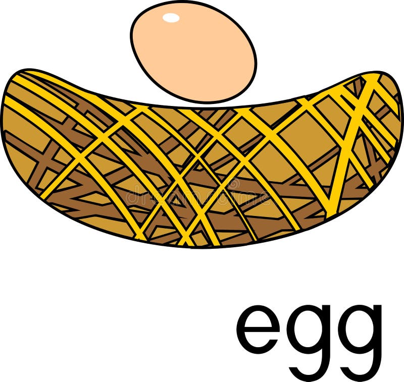 Stylized nest with egg with title. Stylized nest with egg on white background with title royalty free illustration
