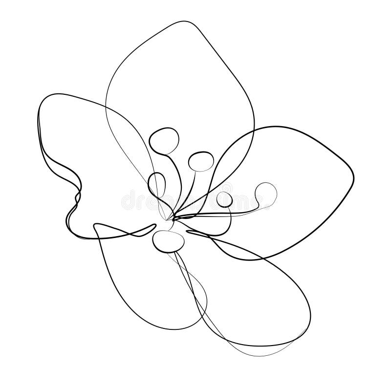 Stylized Sakura flower icon. Flower bud of cherry. Linear Art. Black and white drawing by hand. Tattoo. Stylized Sakura flower icon. Flower bud of cherry vector illustration