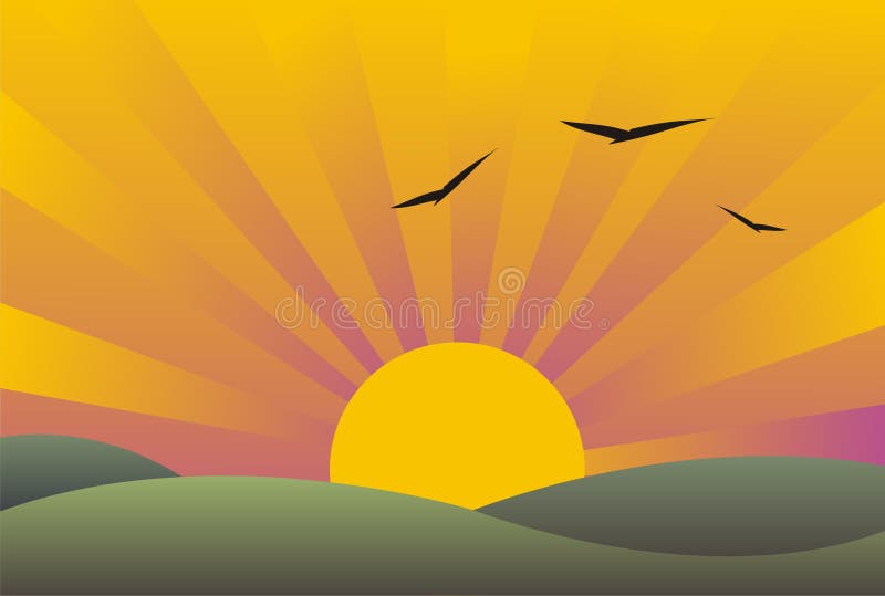 Sunset vector illustration Sunset vector illustration