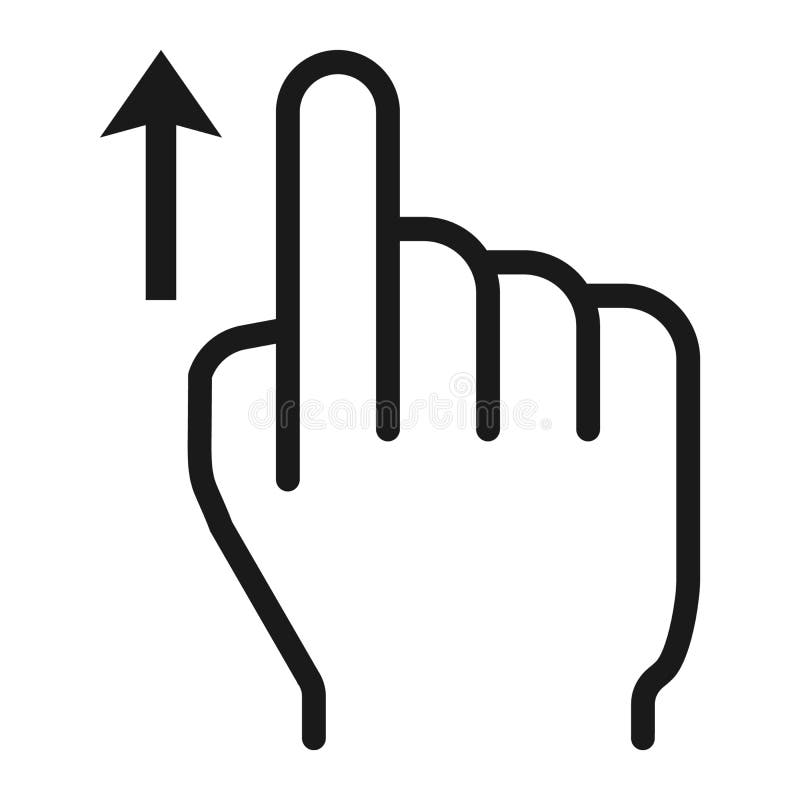 Swipe up line icon, touch and hand gestures stock illustration