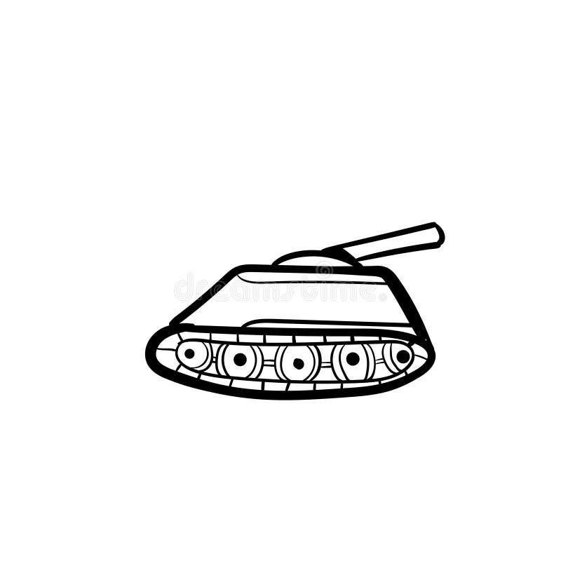 Tank doodle icon  hand drawing.  royalty free illustration