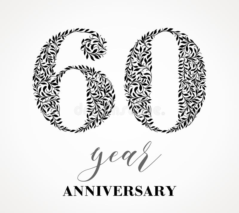 60-year anniversary. 60th anniversary Number sixty consists of a sheet drawing. No gradient fill. Vector is easy to customize. View the entire series stock illustration 60-year anniversary. 60th anniversary Number sixty consists of a sheet drawing. No gradient fill. Vector is easy to customize. View the entire series stock illustration