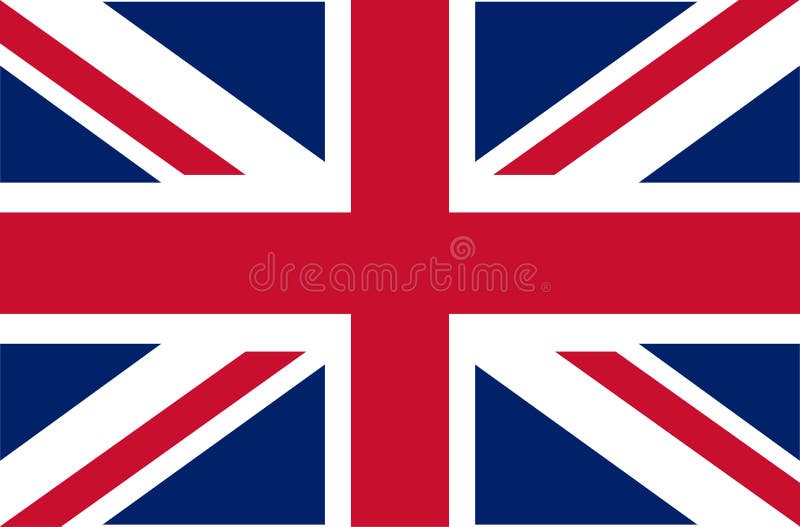 UK. Union Jack. Flag of United Kingdom. Official colors. Correct proportion. Vector illustration. The British flag is flying in th stock illustration