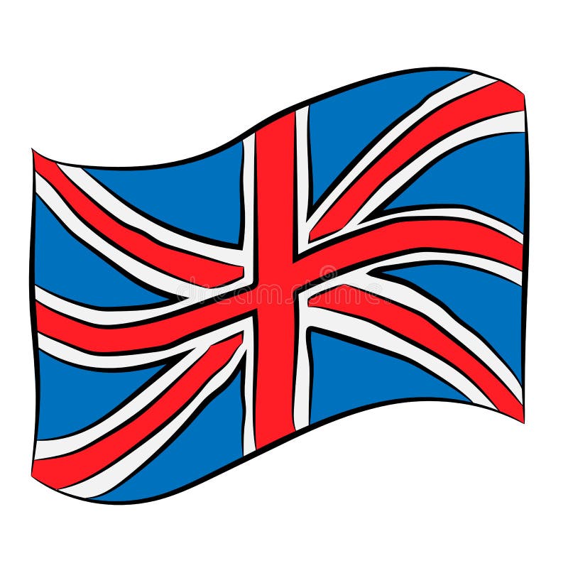 United Kingdom flag pencil drawing stock illustration