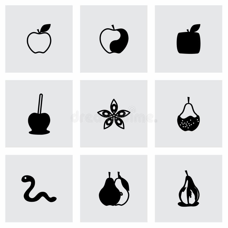 Vector Apple and pear icon set royalty free illustration
