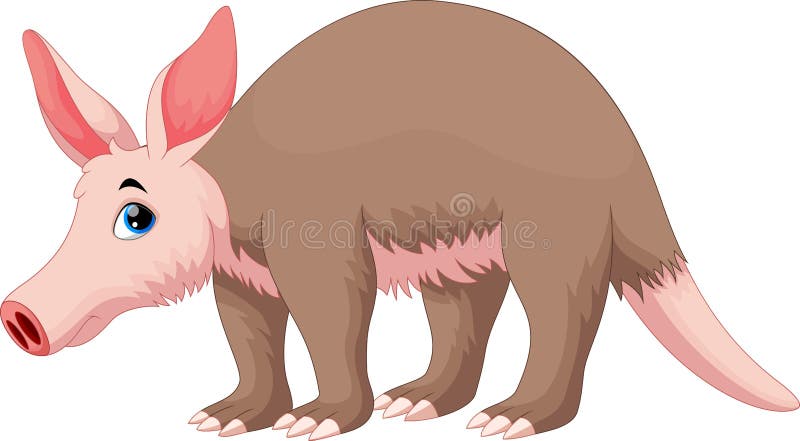 Vector illustration of Aardvark cartoon stock illustration