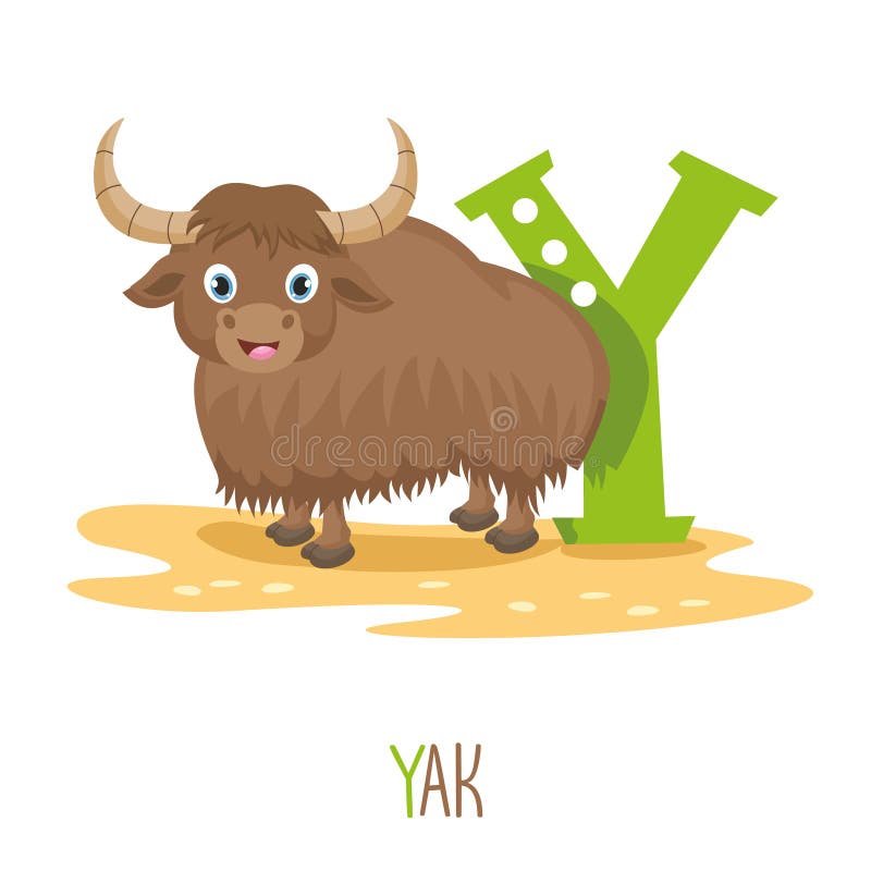 Vector Illustration Of Alphabet Letter Y And Yak royalty free illustration