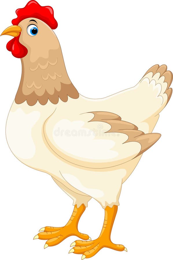 Vector Illustration of cute cartoon hen stock illustration