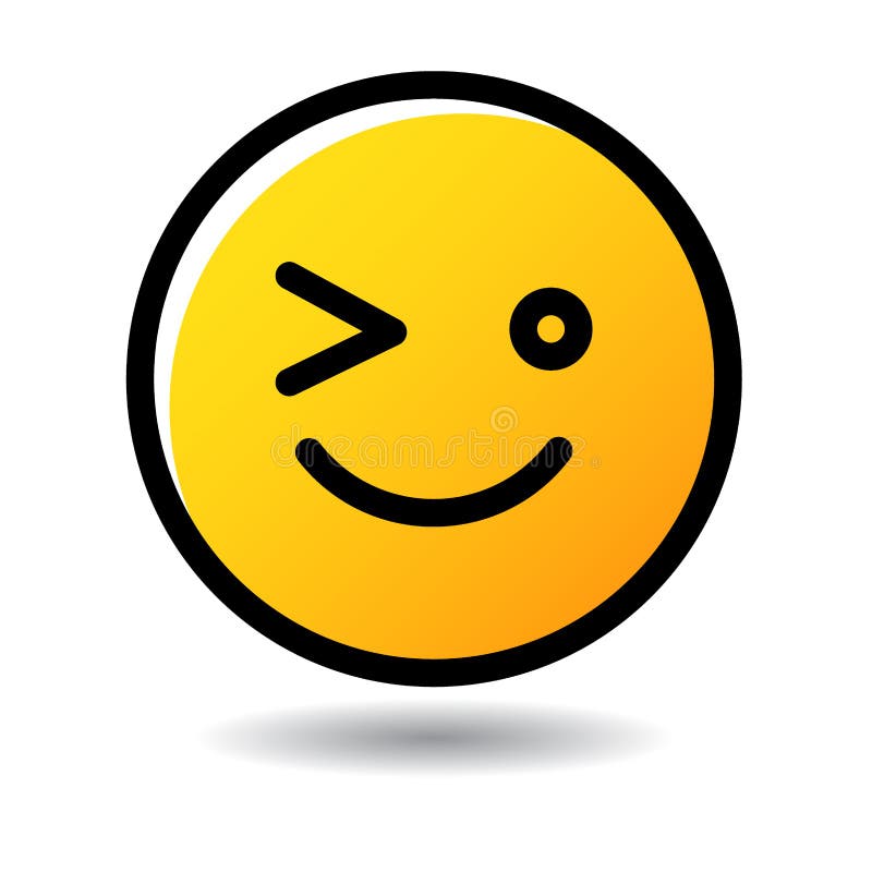 Wink emoticon emoji icon. Vector illustration of wink face emoticon emoji icon on isolated white background royalty free illustration