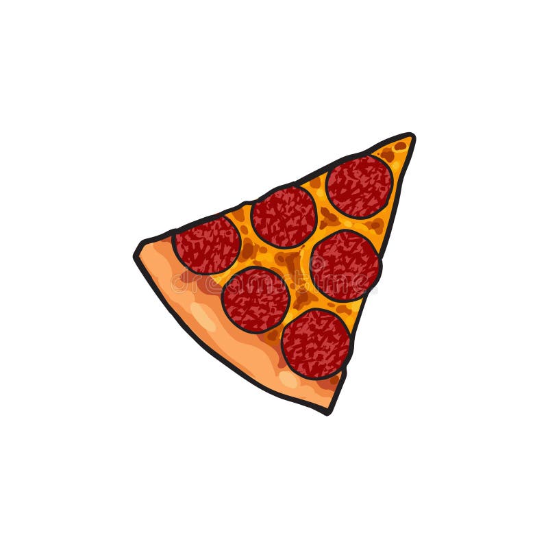 Vector pizza slice flat illustration vector illustration