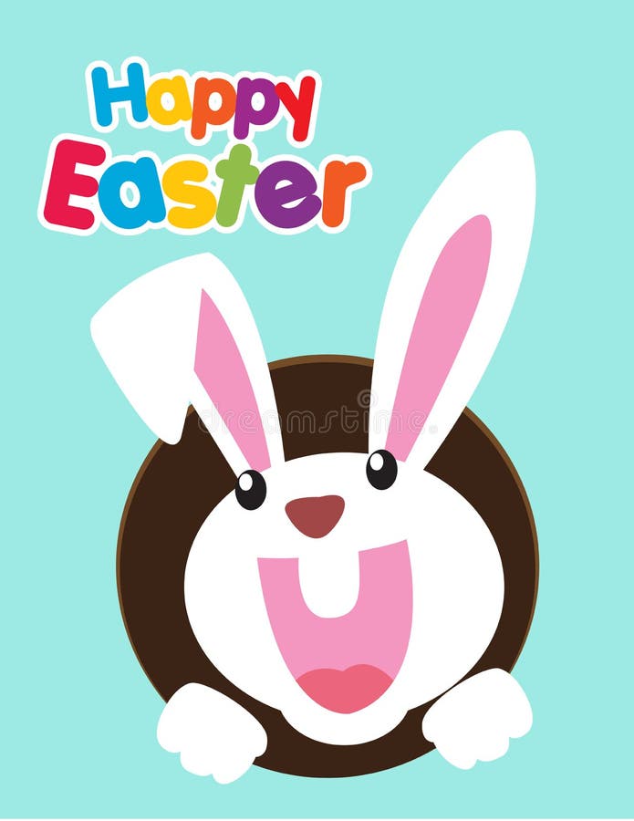 Very Happy Easter,bunny and egg with color background. royalty free illustration