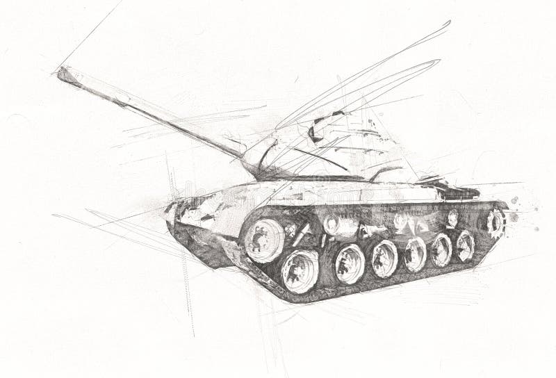 Vintage the tank isolated drawing sketch art illustration art illustration for design. Vintage the tank isolated drawing sketch art illustration for design. Good royalty free illustration