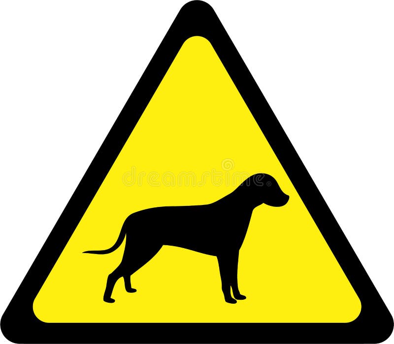 Warning sign with dog vector illustration Warning sign with dog vector illustration