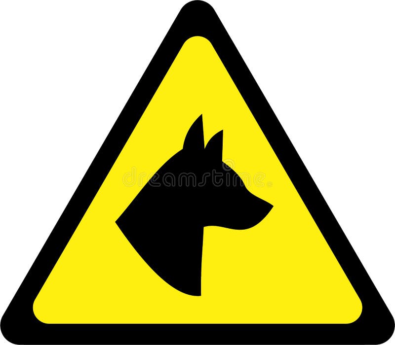 Warning sign with dog royalty free illustration Warning sign with dog royalty free illustration
