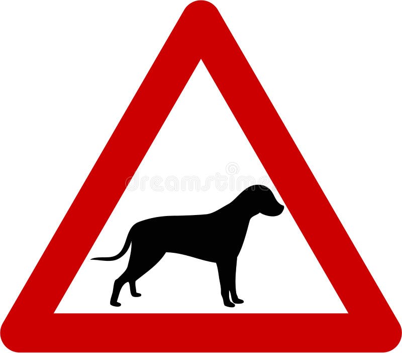 Warning sign with dog vector illustration Warning sign with dog vector illustration
