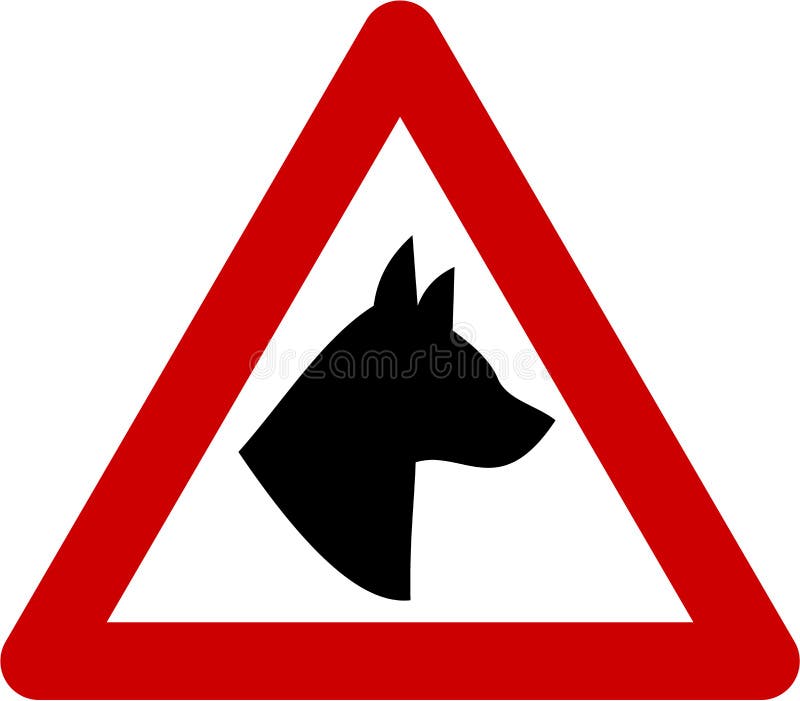 Warning sign with dog royalty free illustration Warning sign with dog royalty free illustration