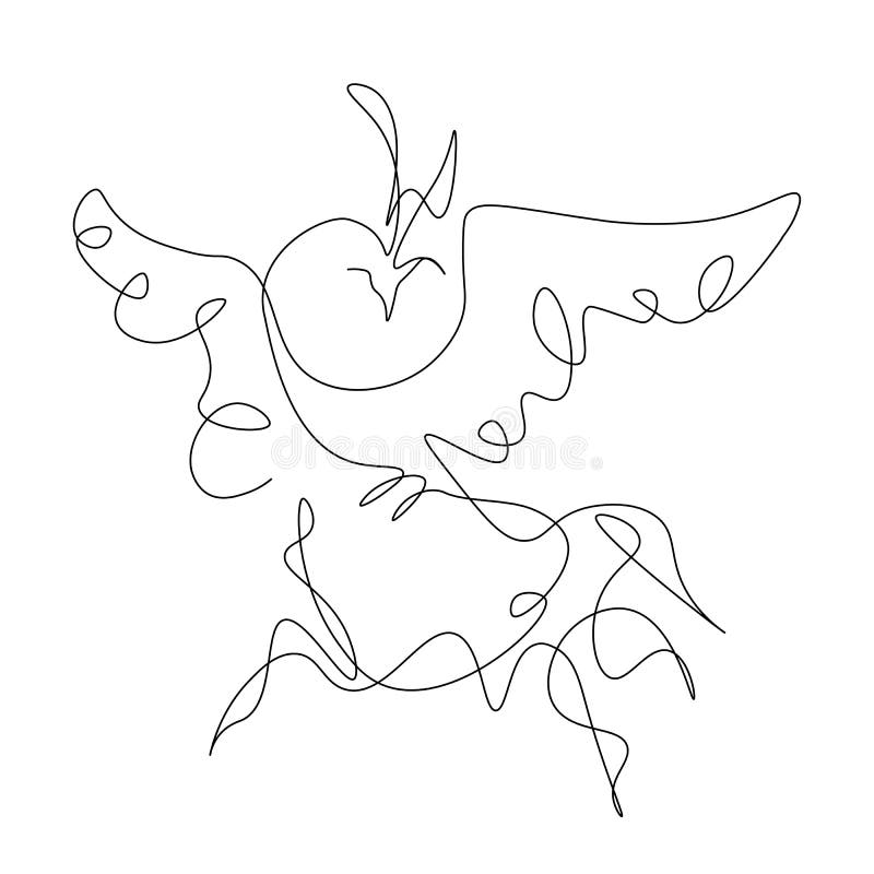 Phoenix bird one line drawing vector illustration. Phoenix bird one line drawing, vector illustration vector illustration