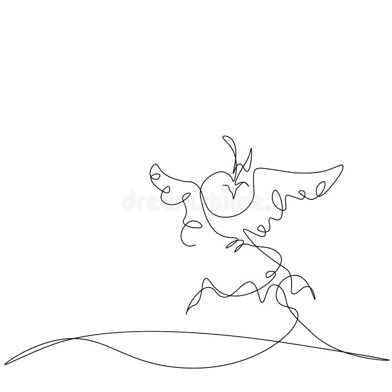 Phoenix bird one line drawing vector illustration. Phoenix bird one line drawing, vector illustration royalty free illustration
