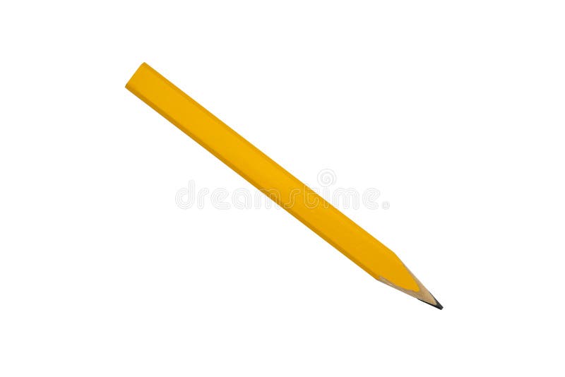 Yellow carpenter flat pencil royalty free stock photos