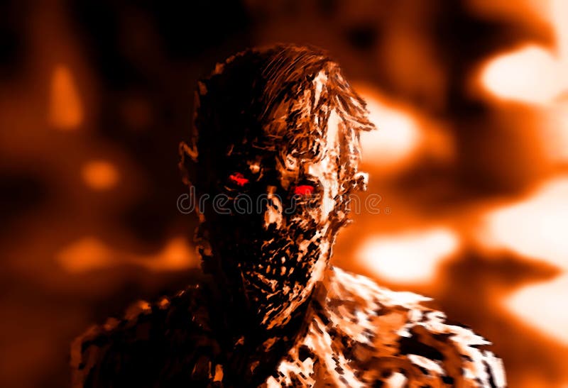 Zombie businessman drawing. Illustration on theme of horror. stock images