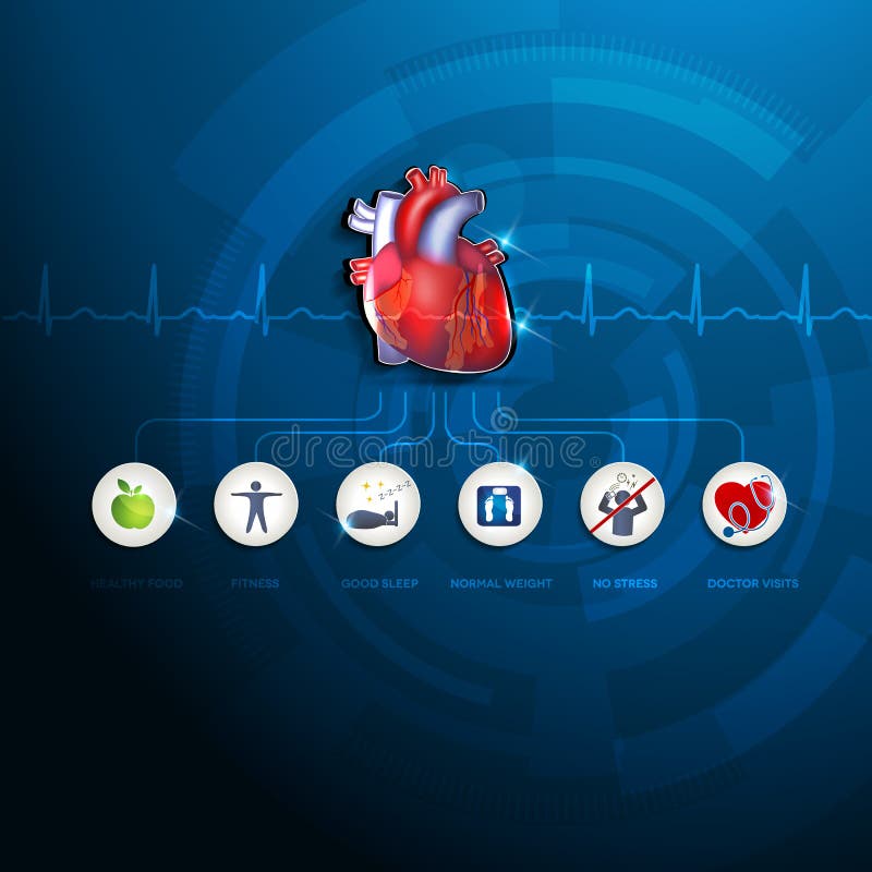  Здоровый график данным по сердца иллюстрация штока