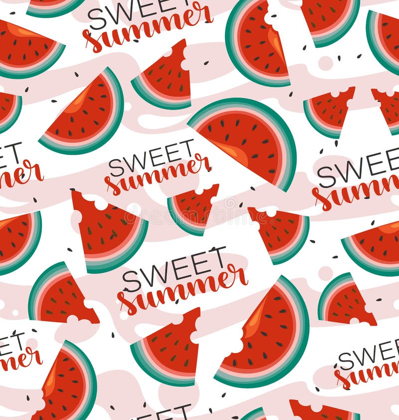Sweet summer and ripe watermelons. vector illustration